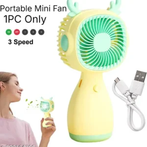 Rechargeable Fan Portable Fan Handy Fan Mini Fan – Personal Cooling, Quiet Battery Operated (1–2 Hours), 3-Speed USB Powered, Ideal for Travel, Office, Room, Students & Outdoor Use – Multicolor
